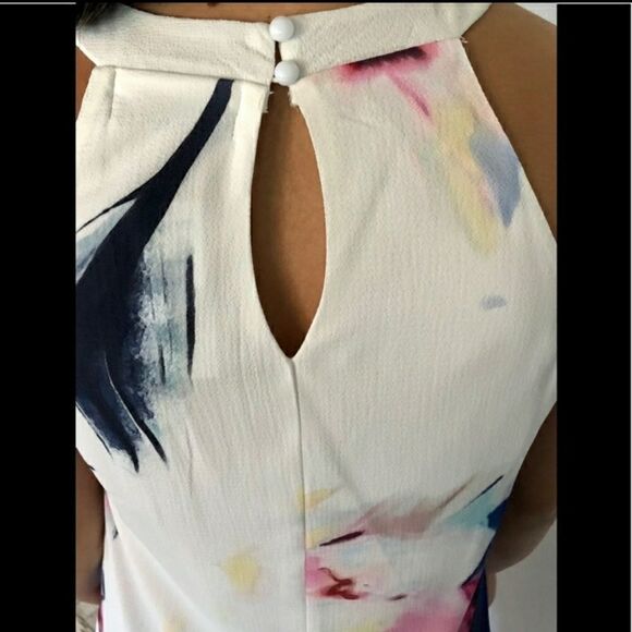 Pink floral Printed Flowy Mini Dress Sleeveless 4-6 8-10 12-14 - Picture 5 of 13